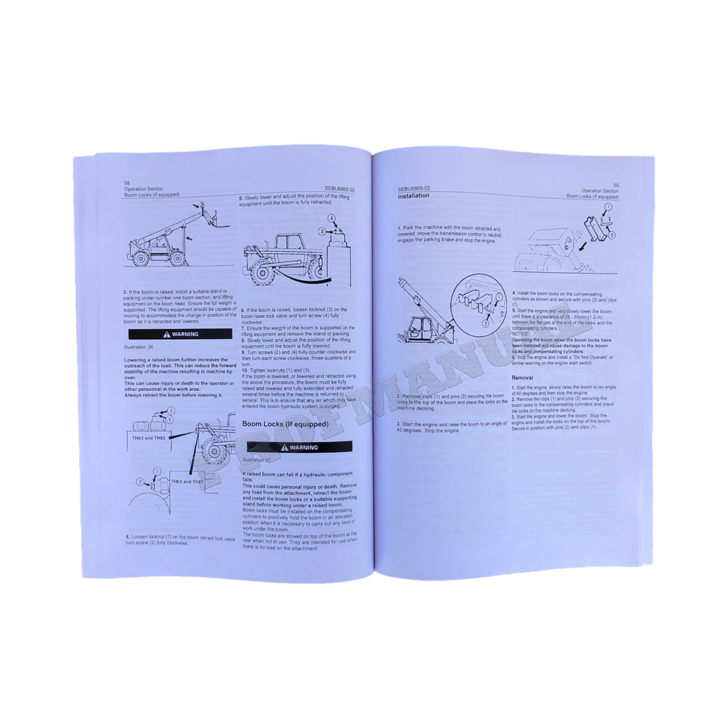 Caterpillar TH62 TH63 TH82 TH83 Telehandler Operators Manual SEBU6865