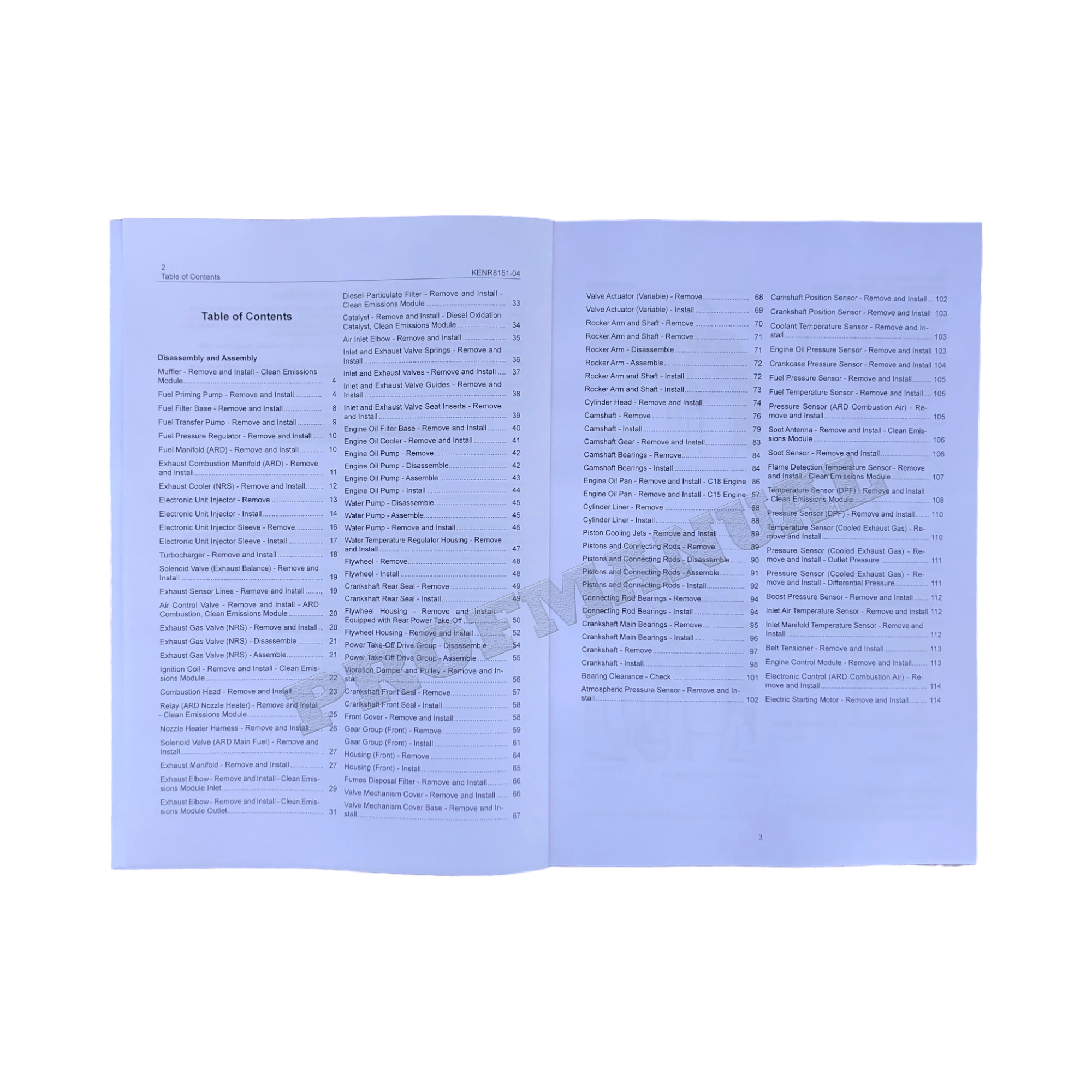 Caterpillar Cat C15 C18 ENGINE Disassembly Assembly Service Manual KENR8151