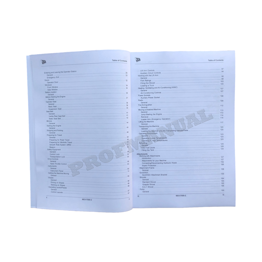 JCB 250 250T 270 270T 300 300T 320T Skid Steer Loader Operators Manual