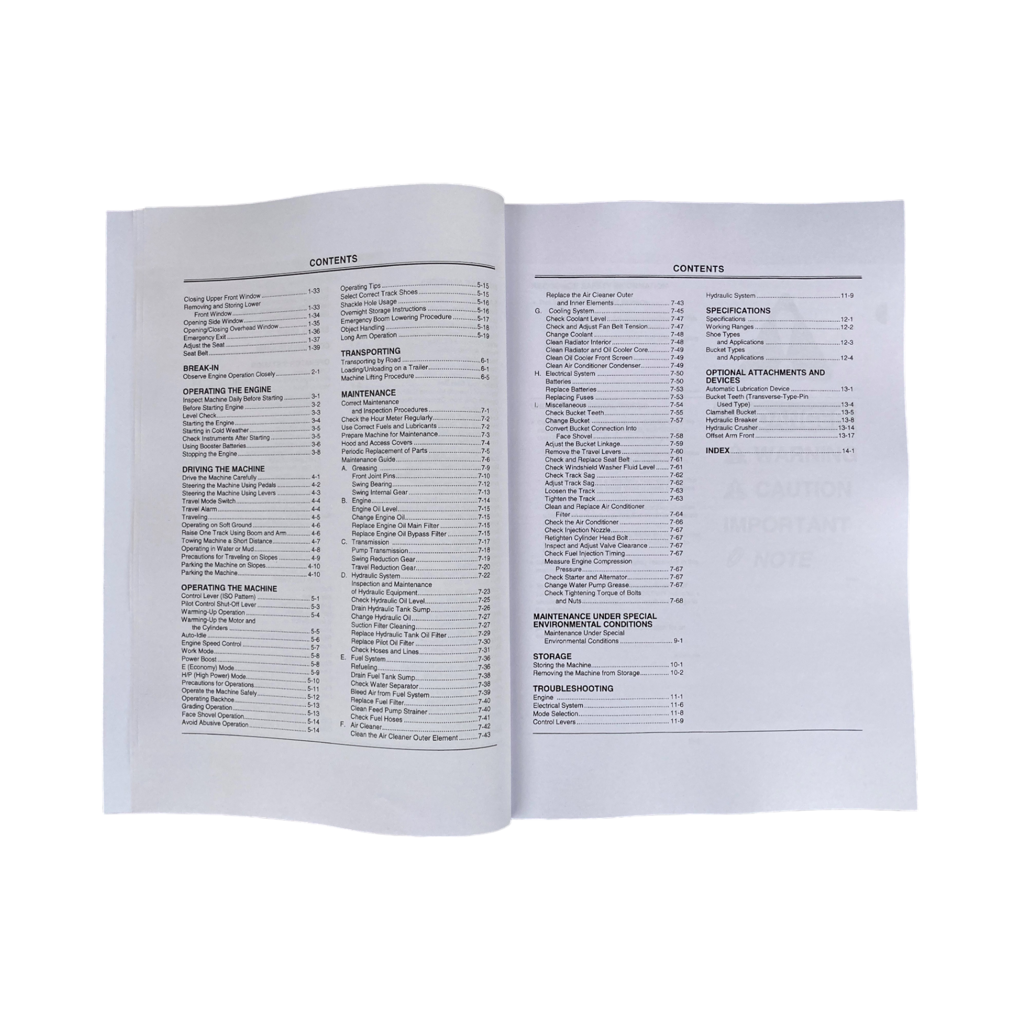 HITACHI EX110M-5 EXCAVATOR OPERATORS MANUAL