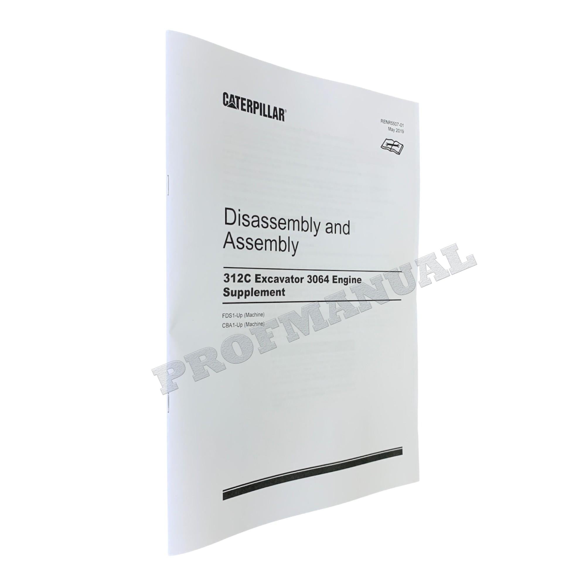 Caterpillar 312C Excavator 3064 Engine Supplement Disassembly Assembly Manual
