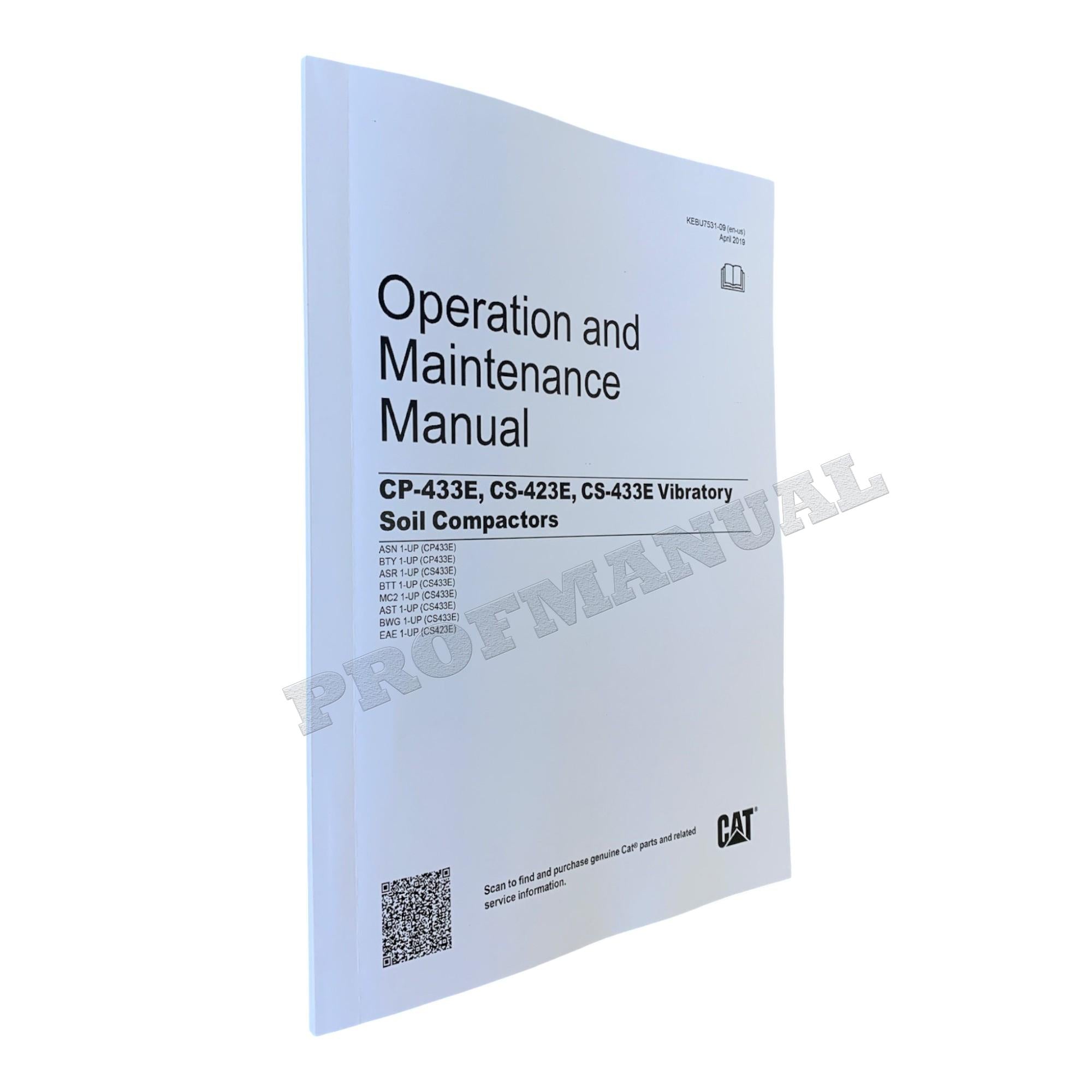 Caterpillar CP 433E CS 423E 433E Paving Compactor Operators Manual KEBU7531