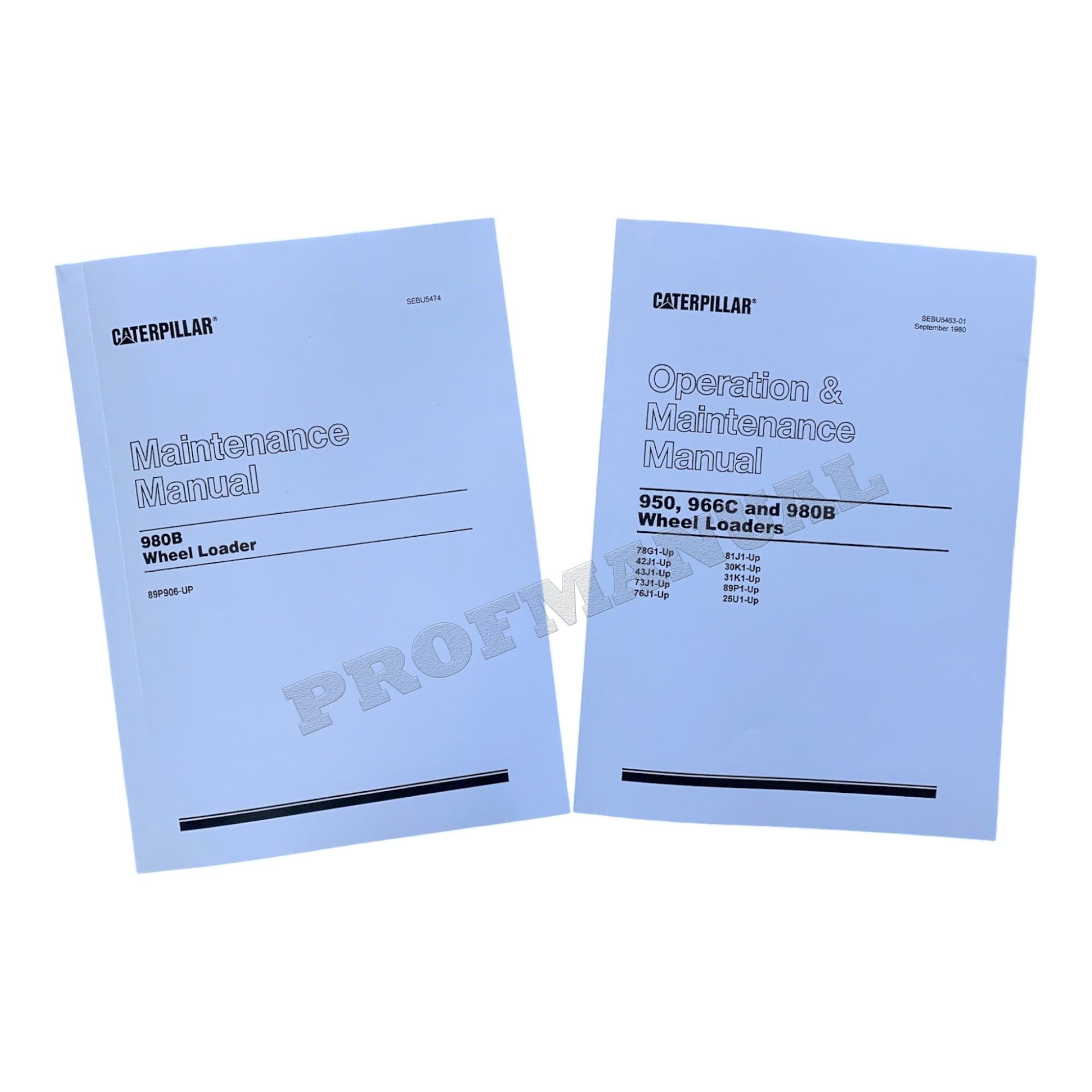 Caterpillar 980B Wheel Loader Maintenance and Maintenance Manual