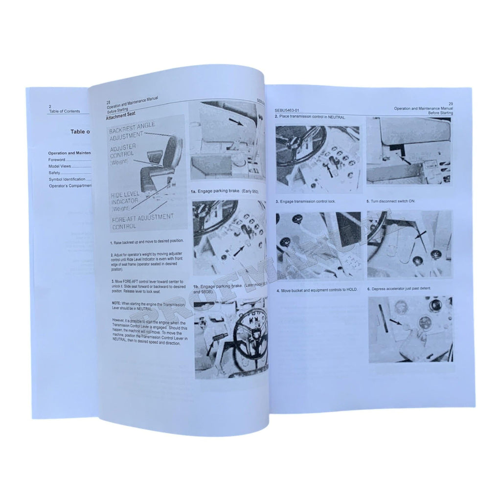 Caterpillar 950 966C 980B Wheel loader Operators Manual