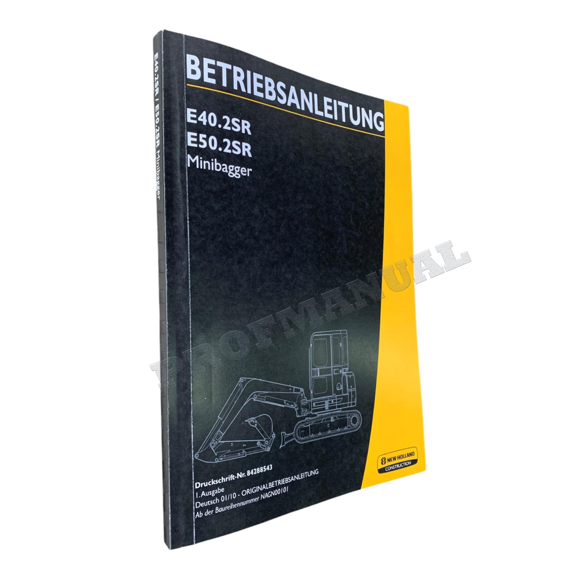 New Holland E40 2SR E50 2SR Bagger Betriebsanleitung