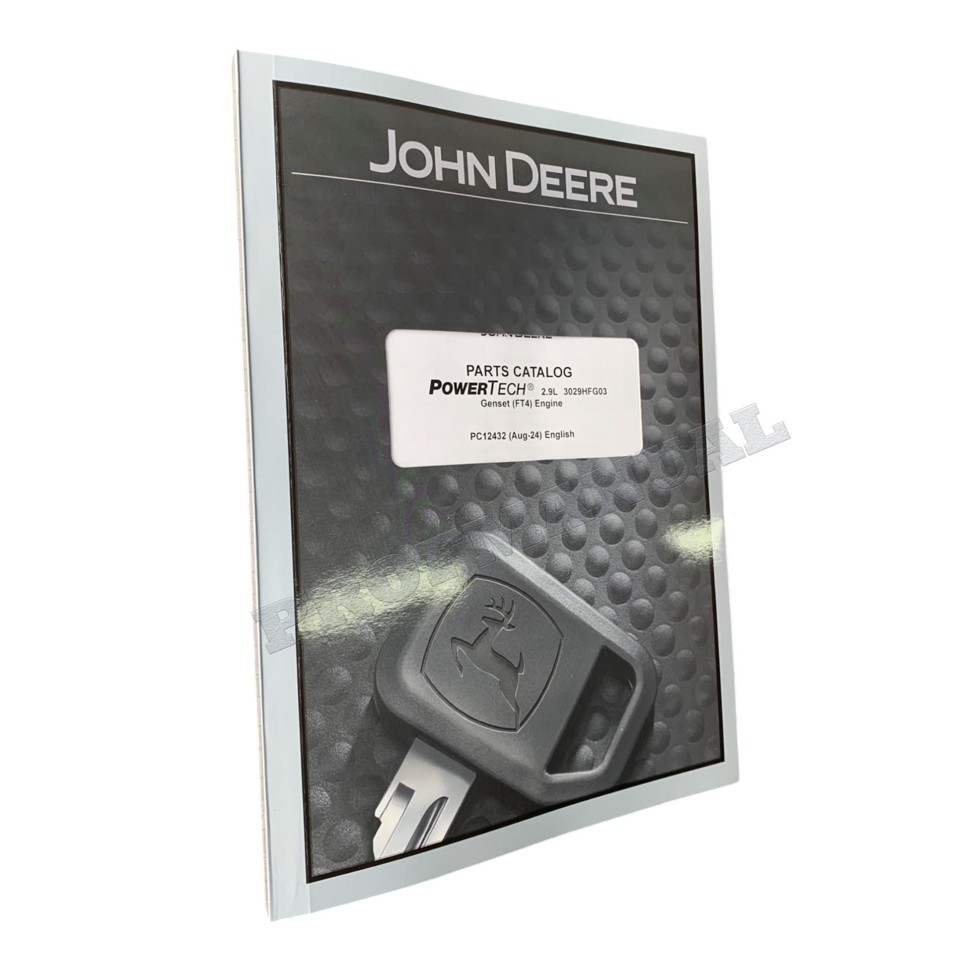 John Deere PowerTech 2.9L 3029HFG03 Genset FT4 Engine Parts Catalog Manual
