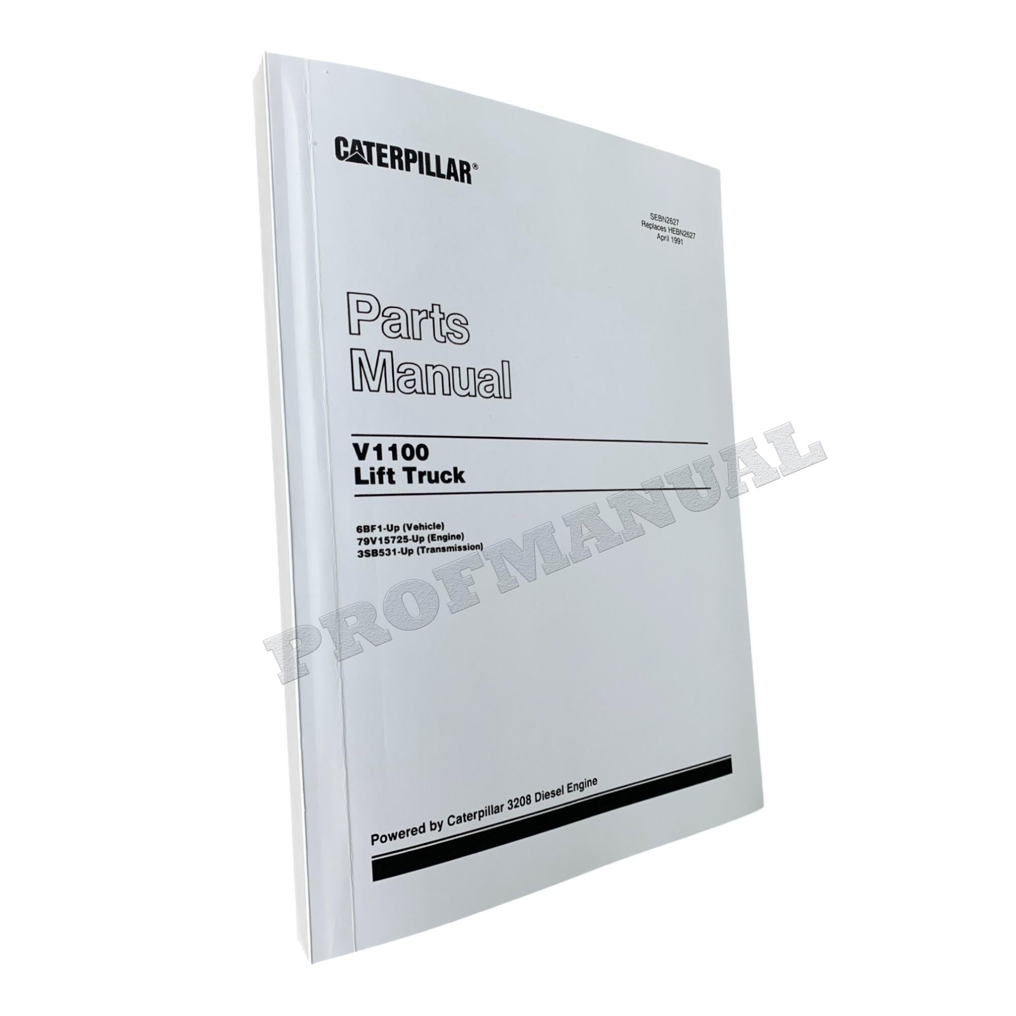 Manual del catálogo de piezas del tractor todoterreno Caterpillar Cat V1100 Lift Truck