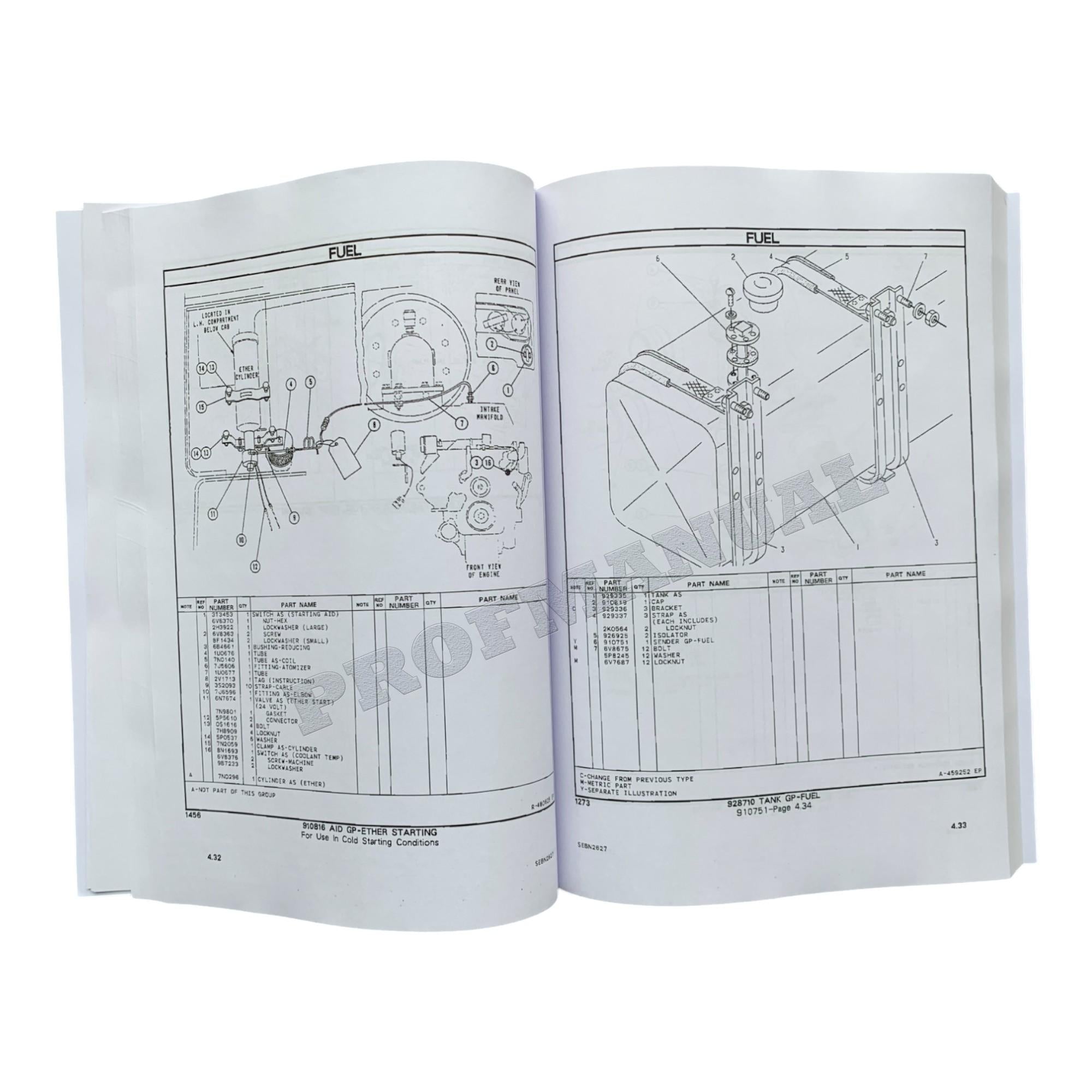 Manual del catálogo de piezas del tractor todoterreno Caterpillar Cat V1100 Lift Truck