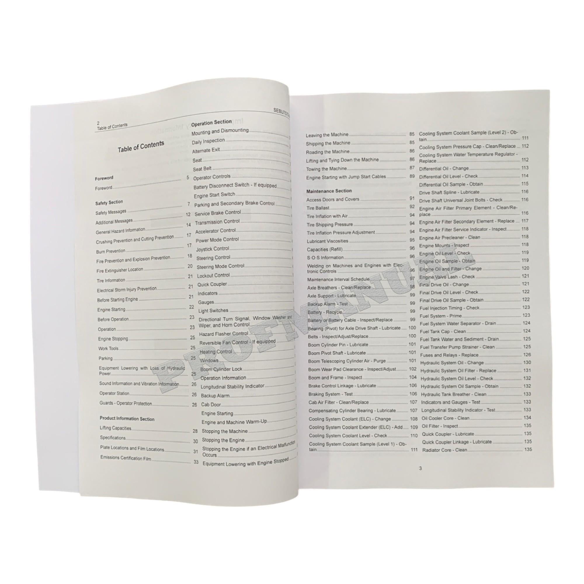 Caterpillar TH210 TH215 Telehandler Operators Maintenance Manual