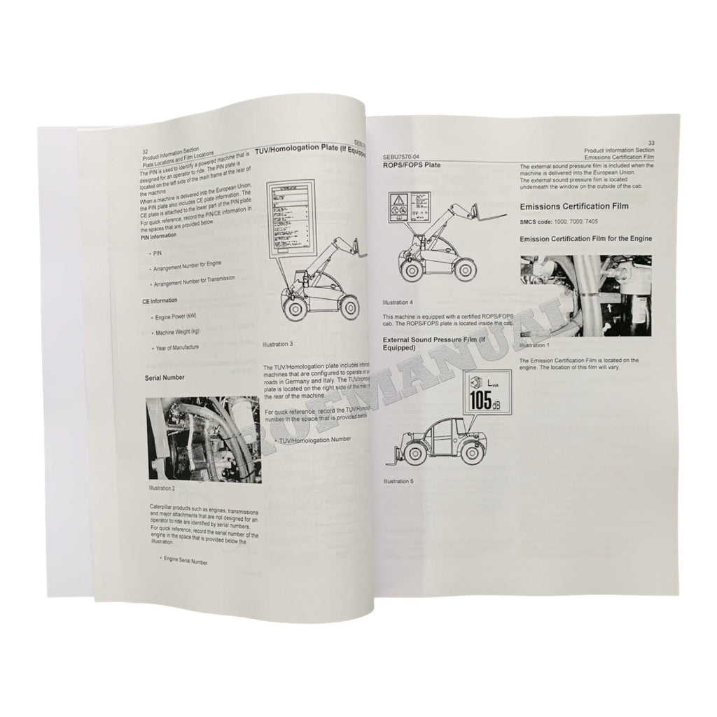 Caterpillar TH210 TH215 Telehandler Operators Maintenance Manual