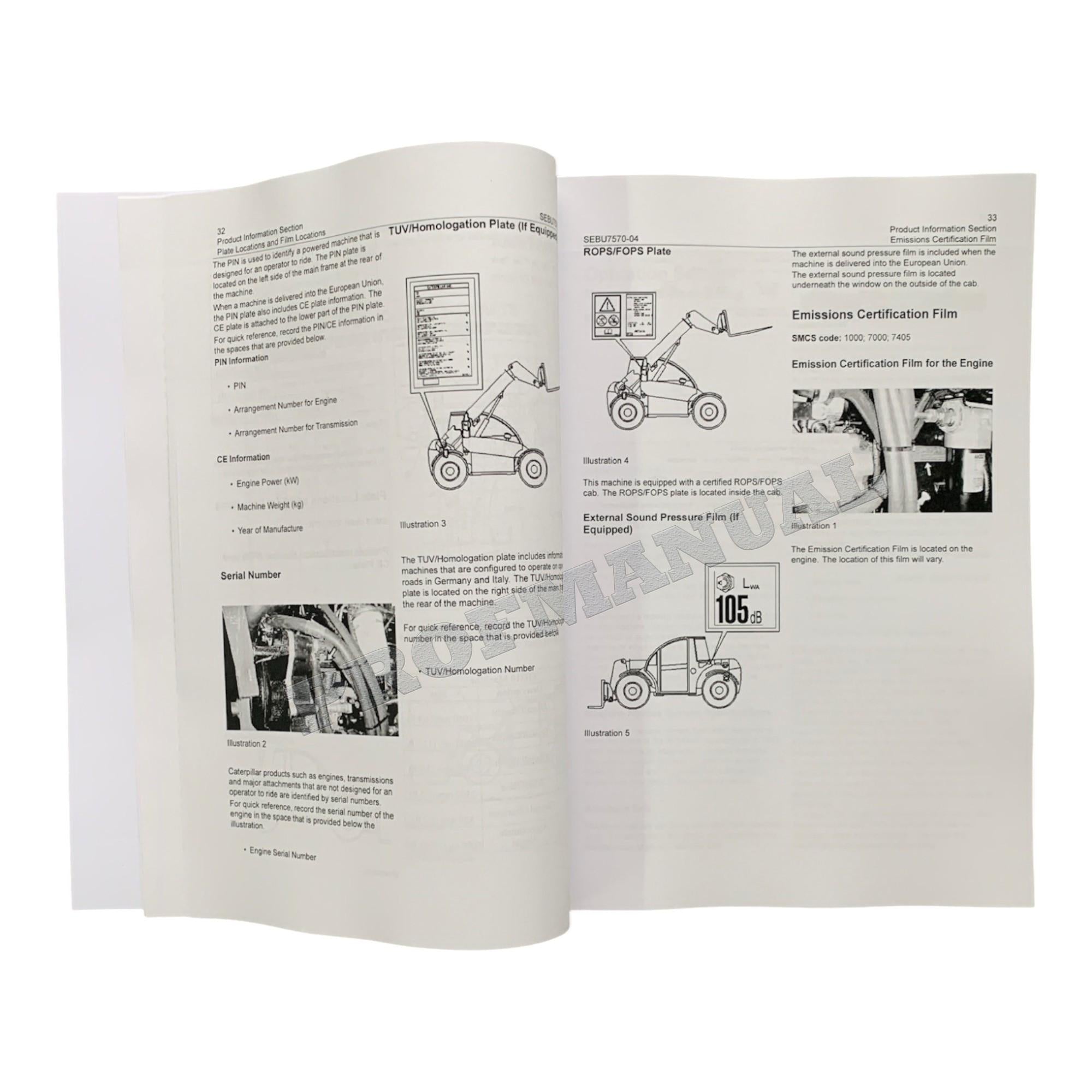 Caterpillar TH210 TH215 Telehandler Operators Maintenance Manual