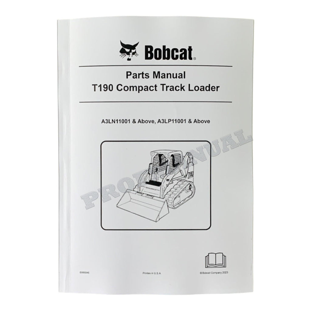 Catálogo de piezas del cargador compacto de orugas Bobcat T190 Manual A3LN11001- A3LP11001-