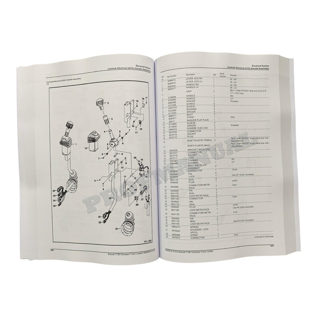 Catálogo de piezas del cargador compacto de orugas Bobcat T190 Manual A3LN11001- A3LP11001-