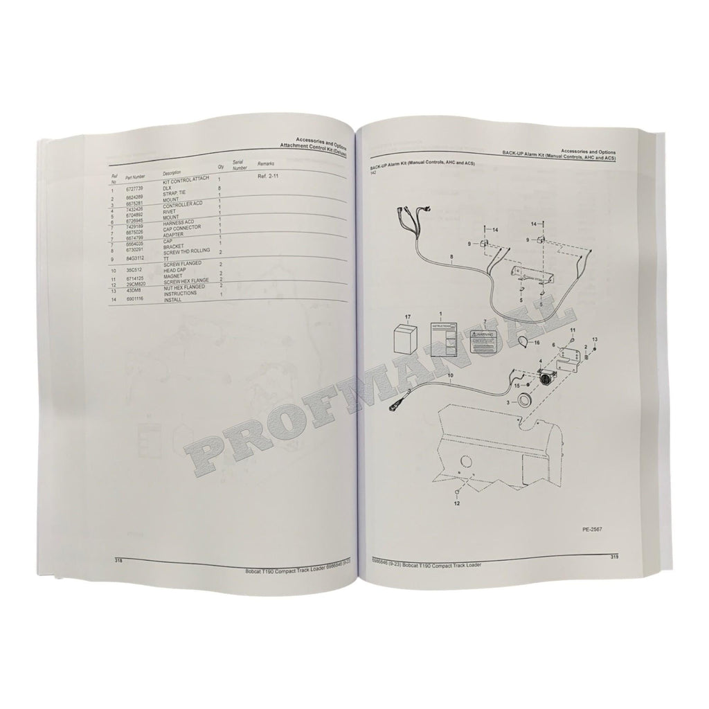 Catálogo de piezas del cargador compacto de orugas Bobcat T190 Manual A3LN11001- A3LP11001-