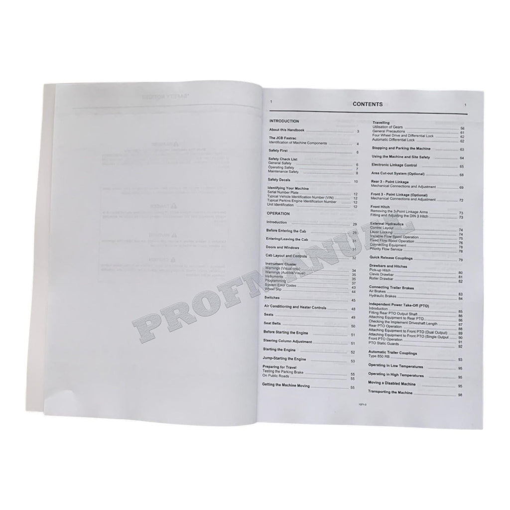 JCB 3155 3185 FASTRAC Operators Manual 1371