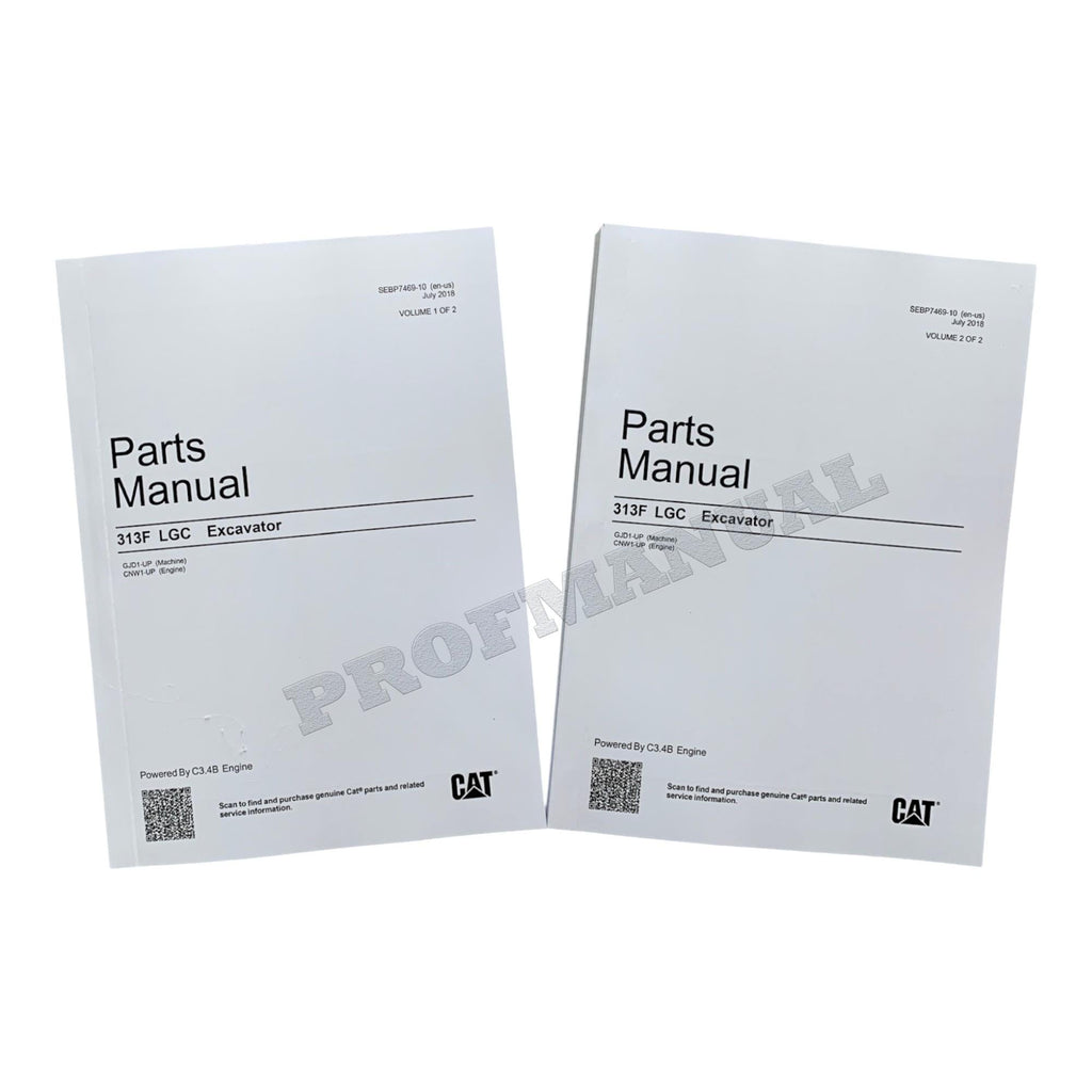 Caterpillar Cat 313F LGC Excavator Parts Catalog Manual ser CNW1-Up GJD1-Up