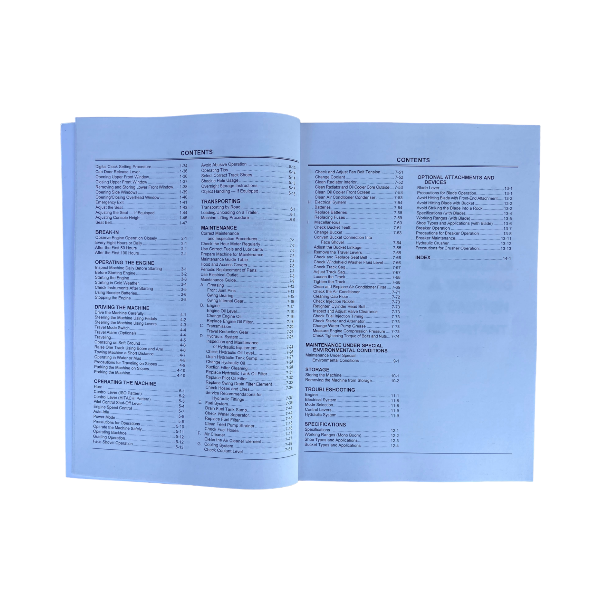 HITACHI ZAXIS ZX 75US EXCAVATOR OPERATORS MANUAL