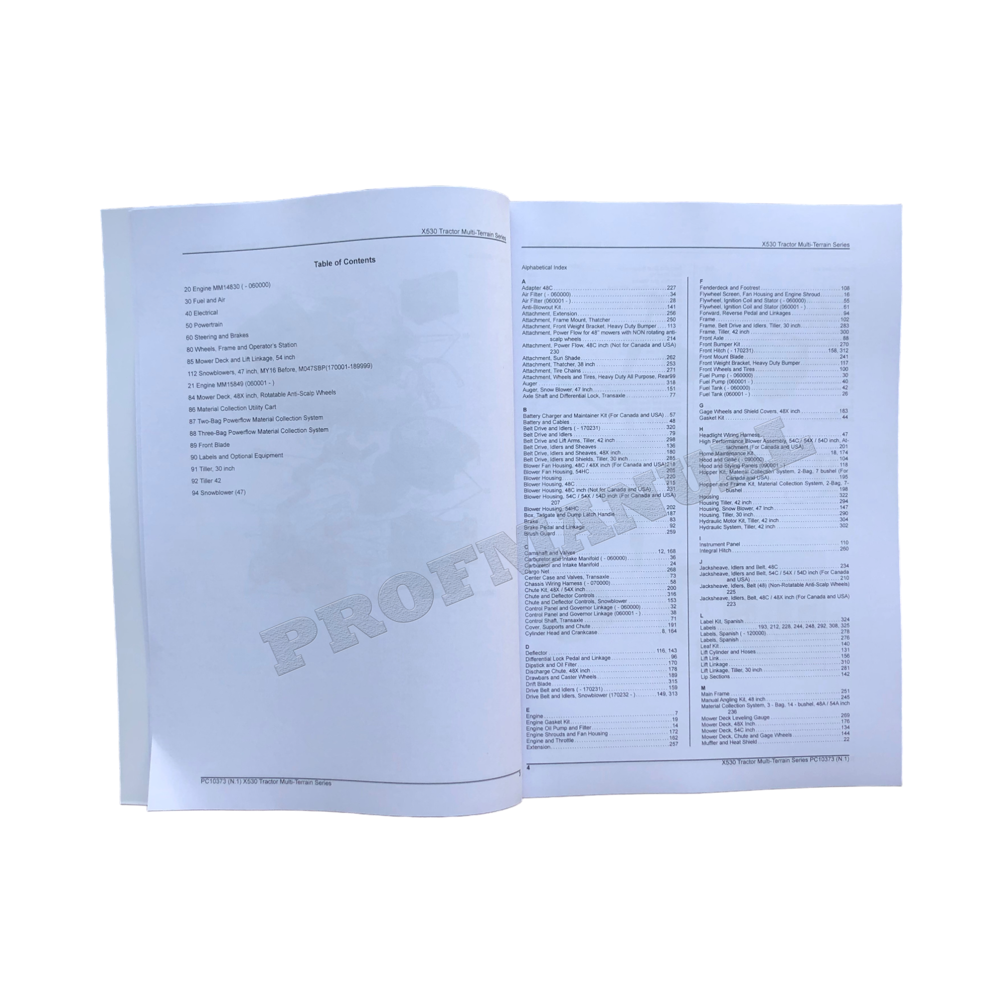 JOHN DEERE X530 TRACTOR PARTS CATALOG MANUAL + !BONUS!