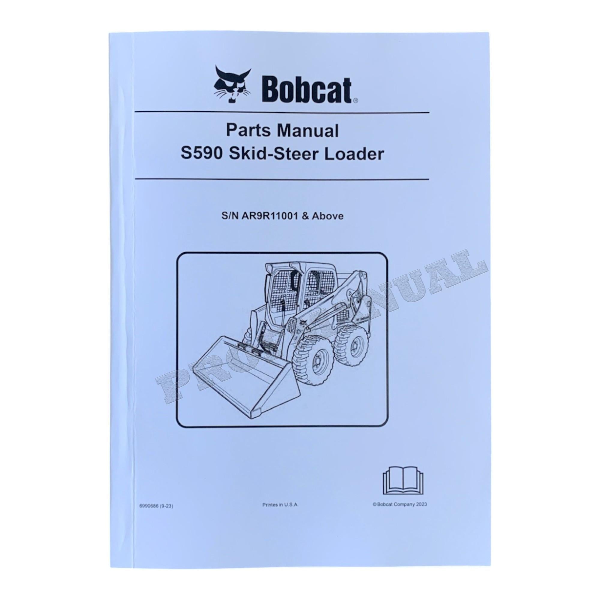 Catálogo de piezas del cargador de dirección deslizante Bobcat S590 Manual AR9R11001-