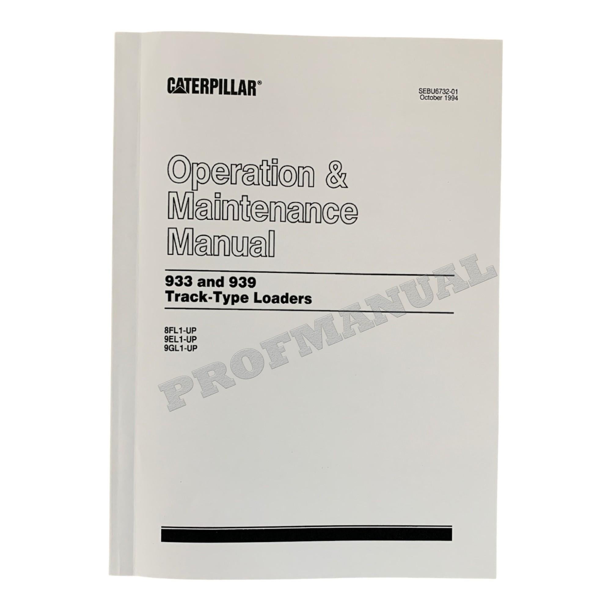 Manual de mantenimiento del operador del cargador de cadenas Caterpillar 933 939