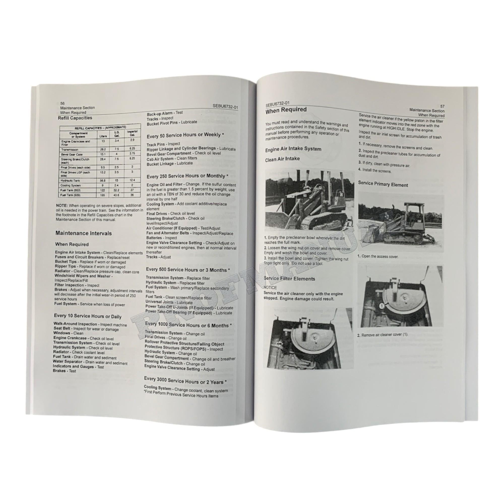 Manual de mantenimiento del operador del cargador de cadenas Caterpillar 933 939