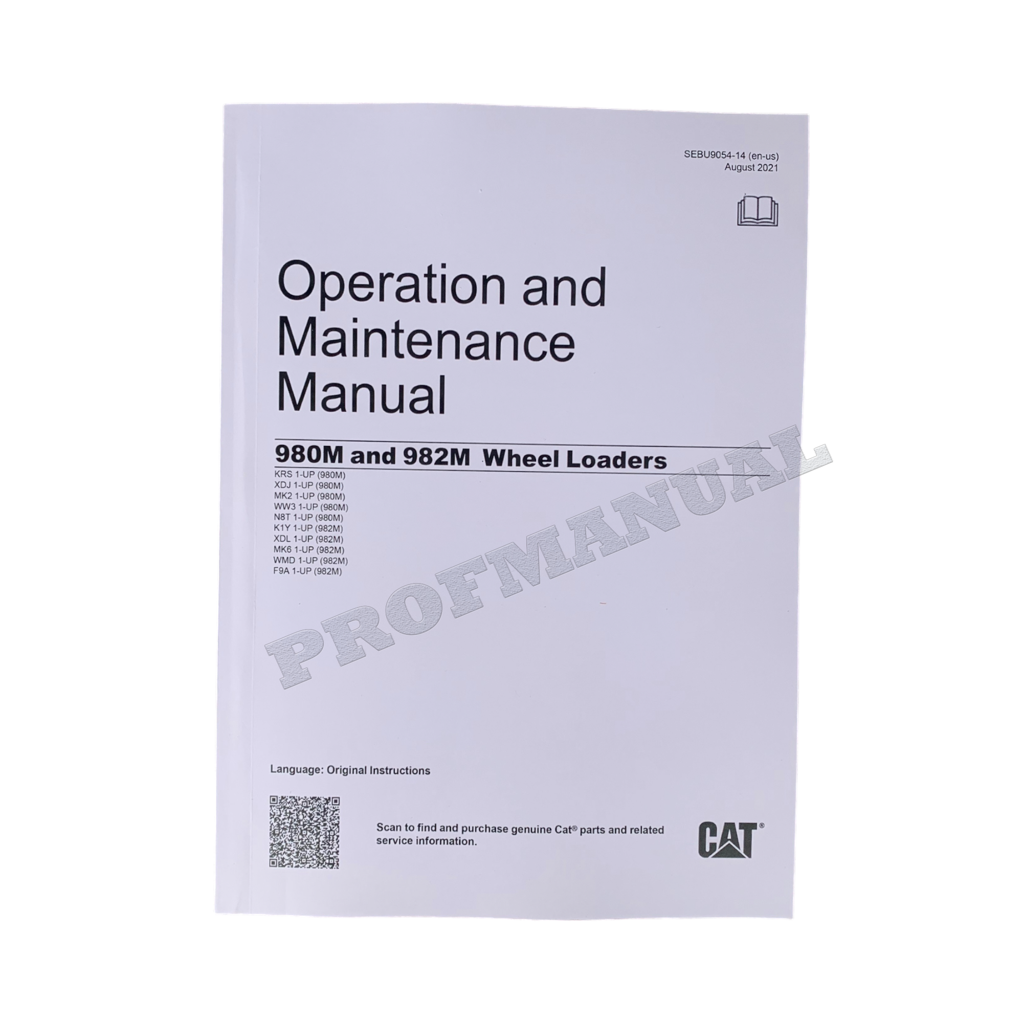 Caterpillar 980M 982M Wheel Loader Operators Maintenance