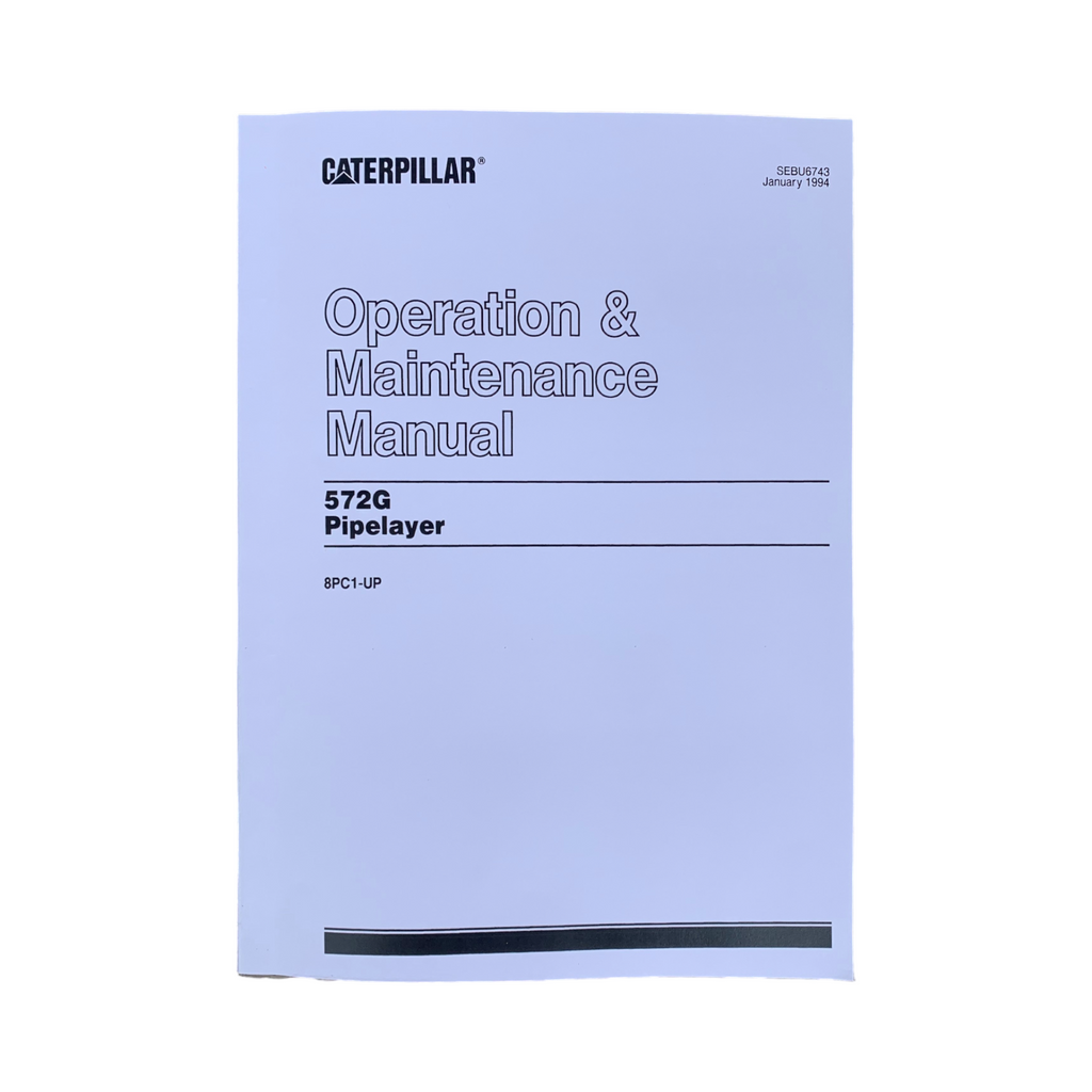 Manual de mantenimiento del operador del tiendetubos Caterpillar 572G, serie 9BL1 y posteriores, 8PC1 y posteriores