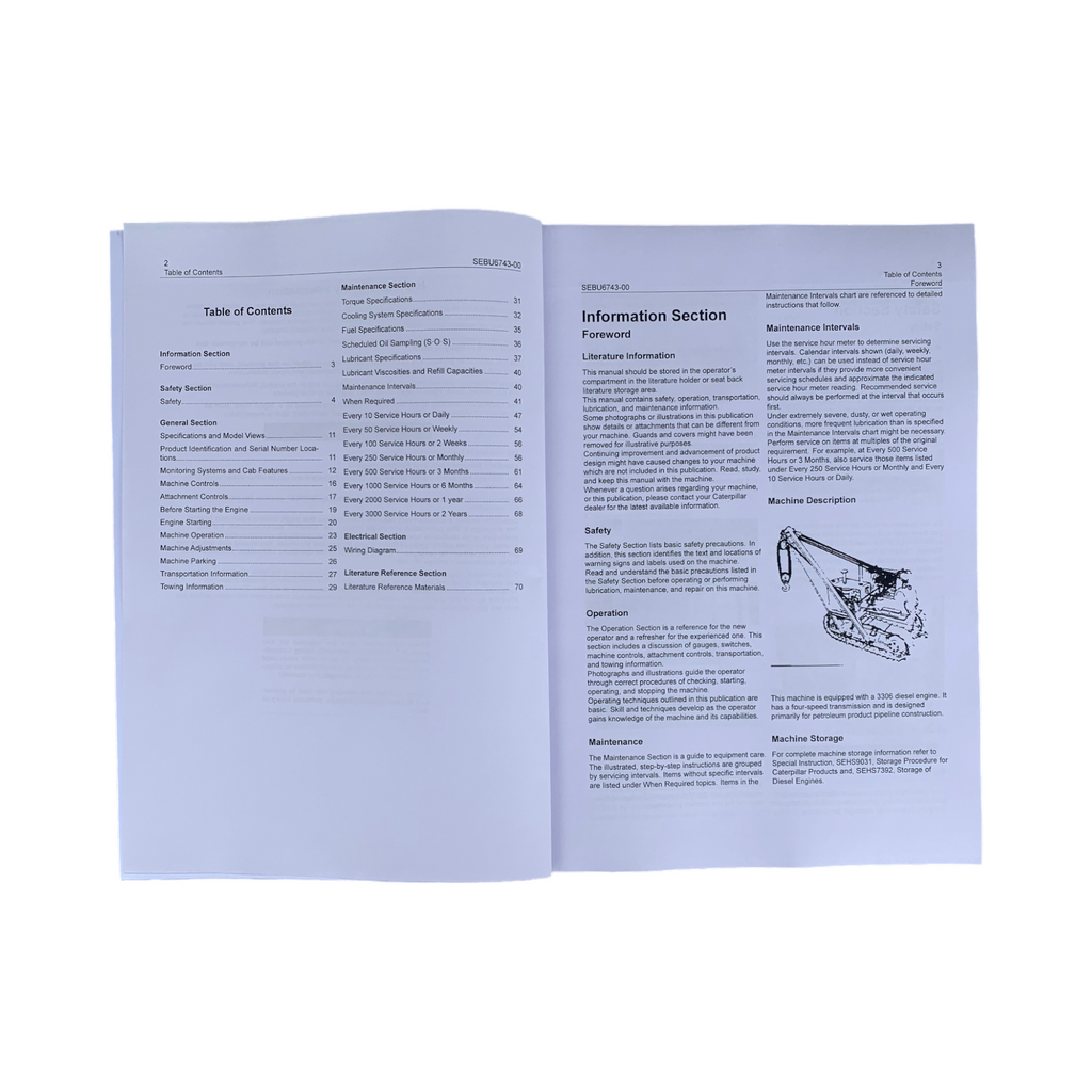 Manual de mantenimiento del operador del tiendetubos Caterpillar 572G, serie 9BL1 y posteriores, 8PC1 y posteriores