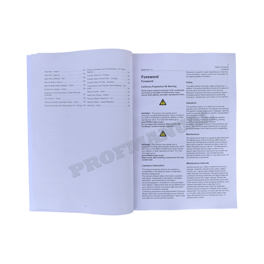 Manual de mantenimiento del operador de camiones articulados Caterpillar 730 735