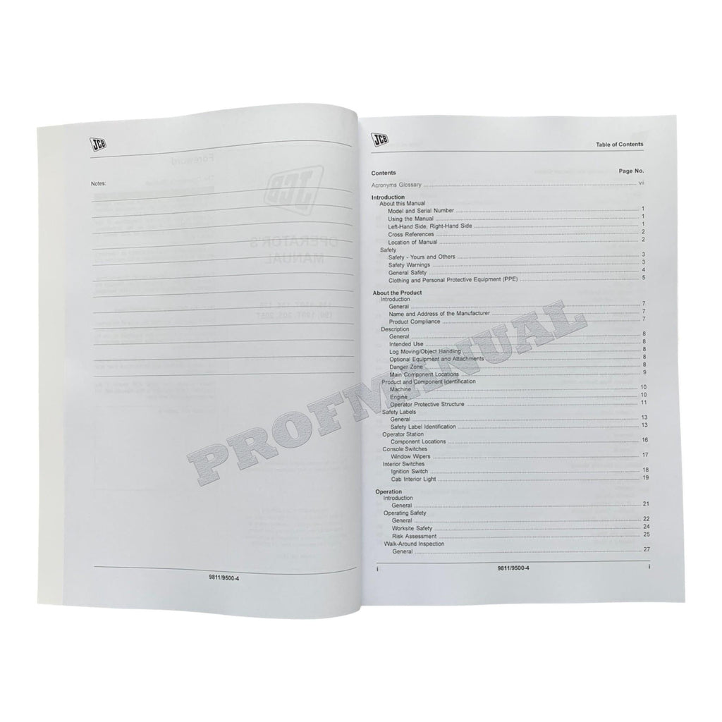 JCB 190 190T 205 205T Skid Steer Loader Operators Manual 9811_9500