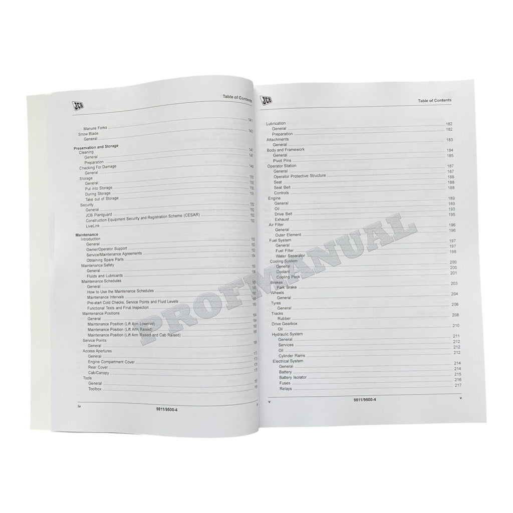 JCB 190 190T 205 205T Skid Steer Loader Operators Manual 9811_9500