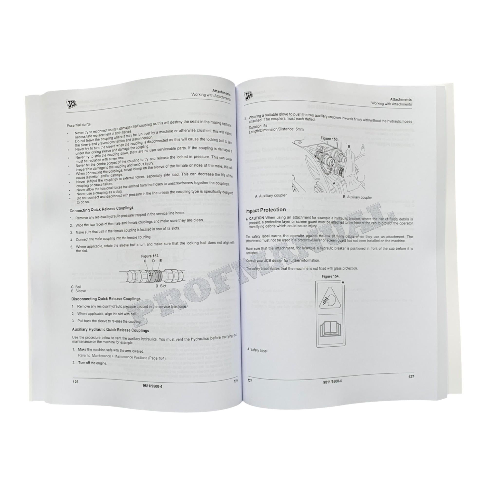 JCB 190 190T 205 205T Skid Steer Loader Operators Manual 9811_9500