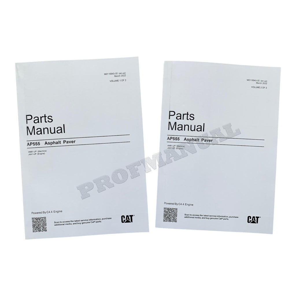 Caterpillar Cat AP555 Asphalt Paver Parts Catalog Manual J4A1-Up 4M61-UP