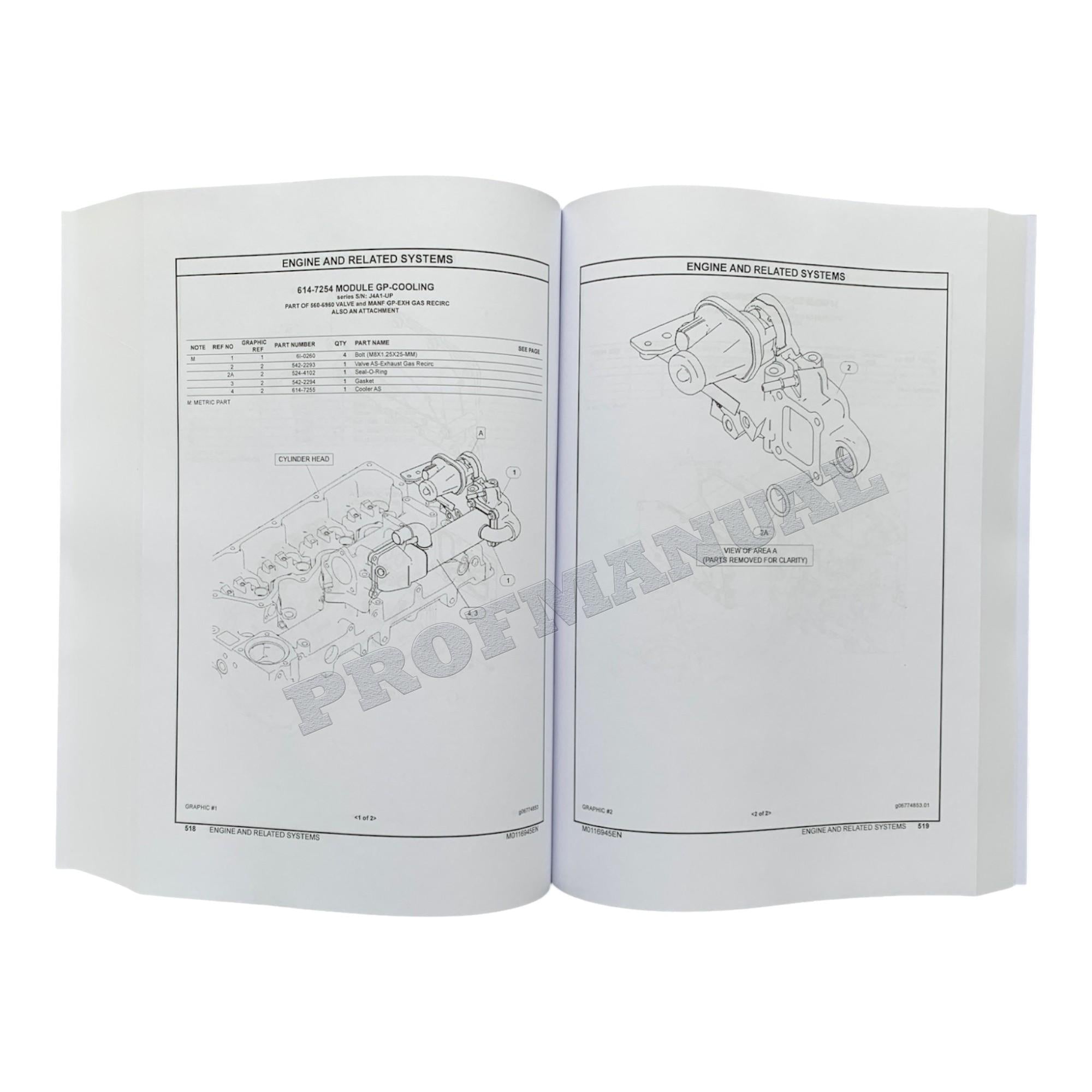 Caterpillar Cat AP555 Asphalt Paver Parts Catalog Manual J4A1-Up 4M61-UP