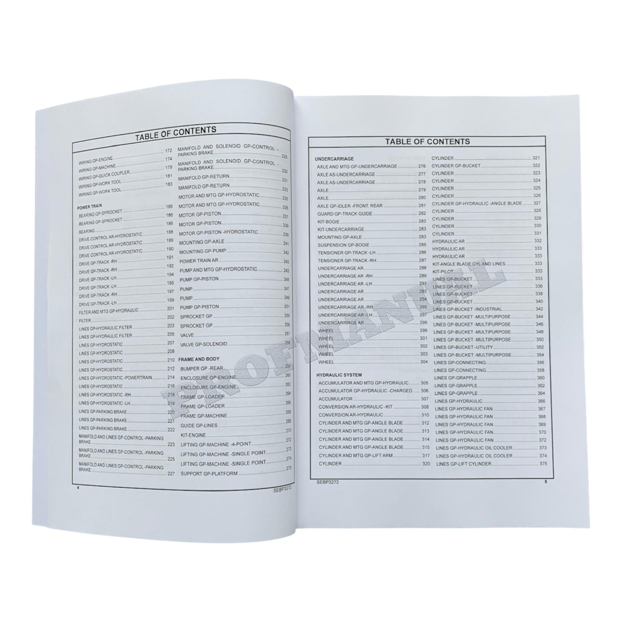 Caterpillar Cat 267 277 Multi Terrain Loader Parts Catalog Manual