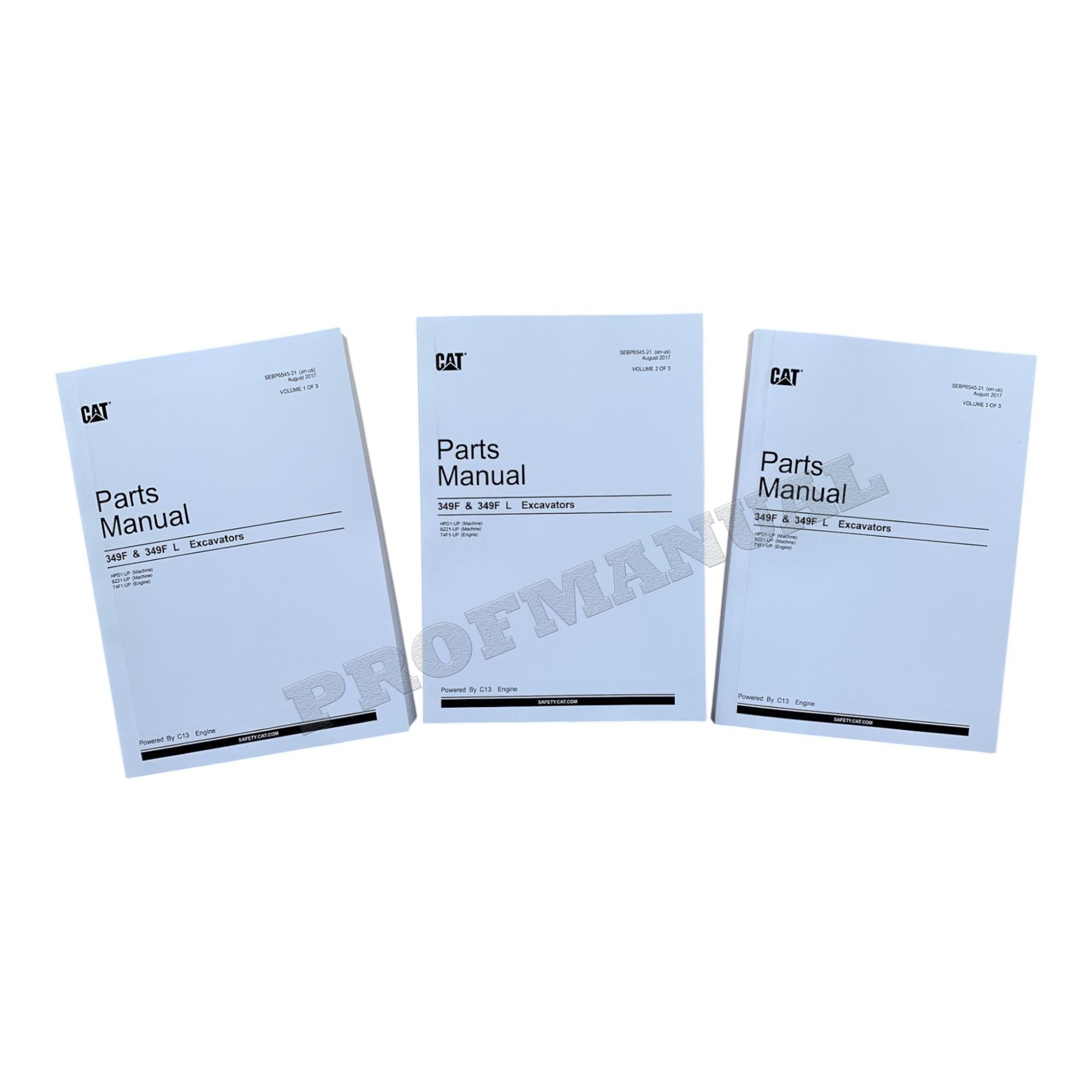 Caterpillar Cat 349F 349F L Excavator Parts Catalog Manual SEBP6545
