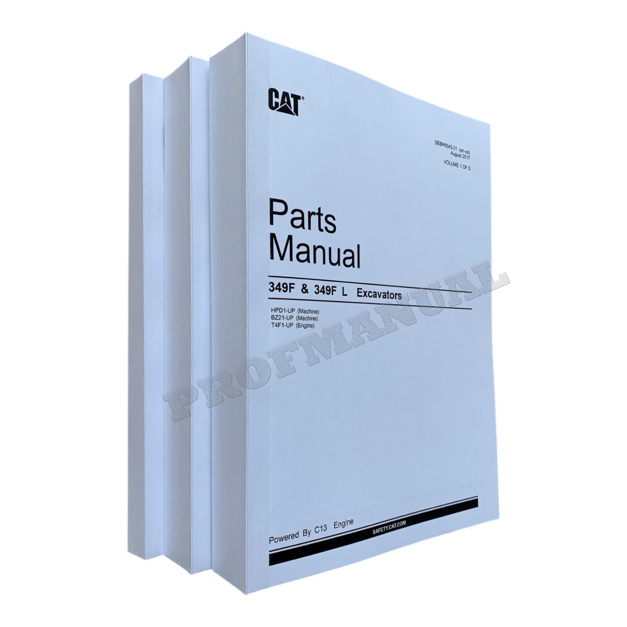Caterpillar Cat 349F 349F L Excavator Parts Catalog Manual SEBP6545