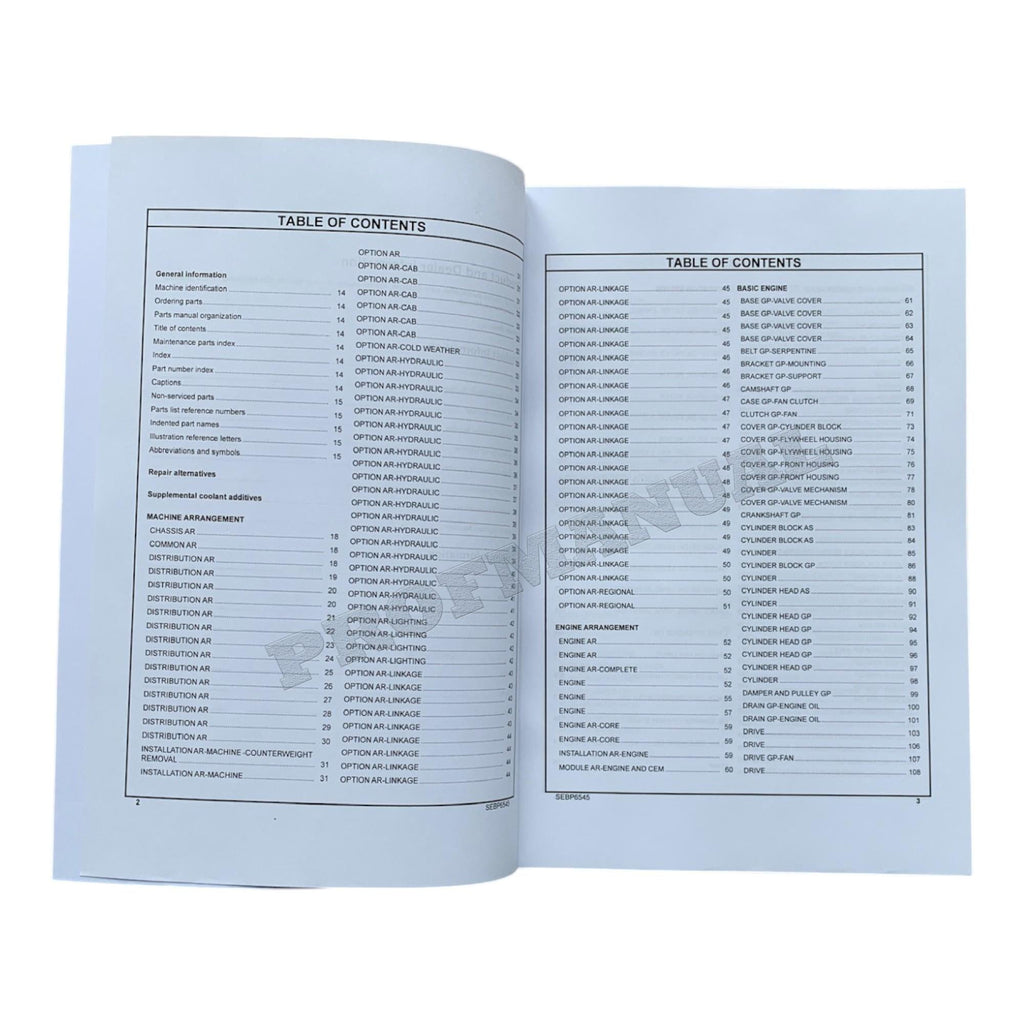 Caterpillar Cat 349F 349F L Excavator Parts Catalog Manual SEBP6545