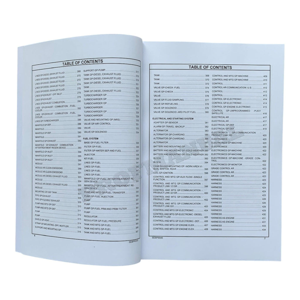 Caterpillar Cat 349F 349F L Excavator Parts Catalog Manual SEBP6545