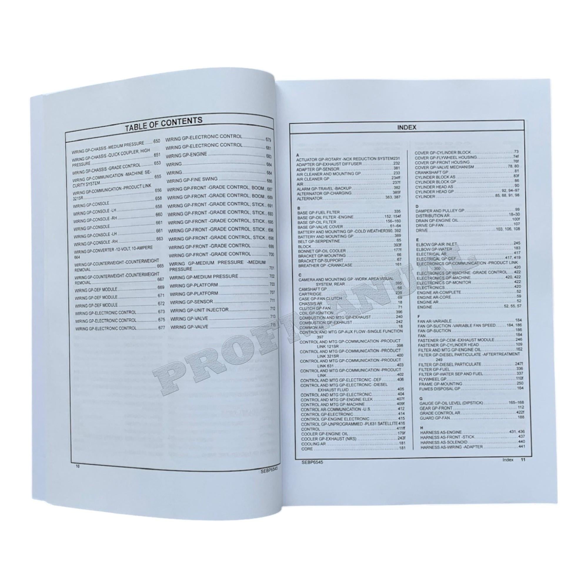 Caterpillar Cat 349F 349F L Excavator Parts Catalog Manual SEBP6545