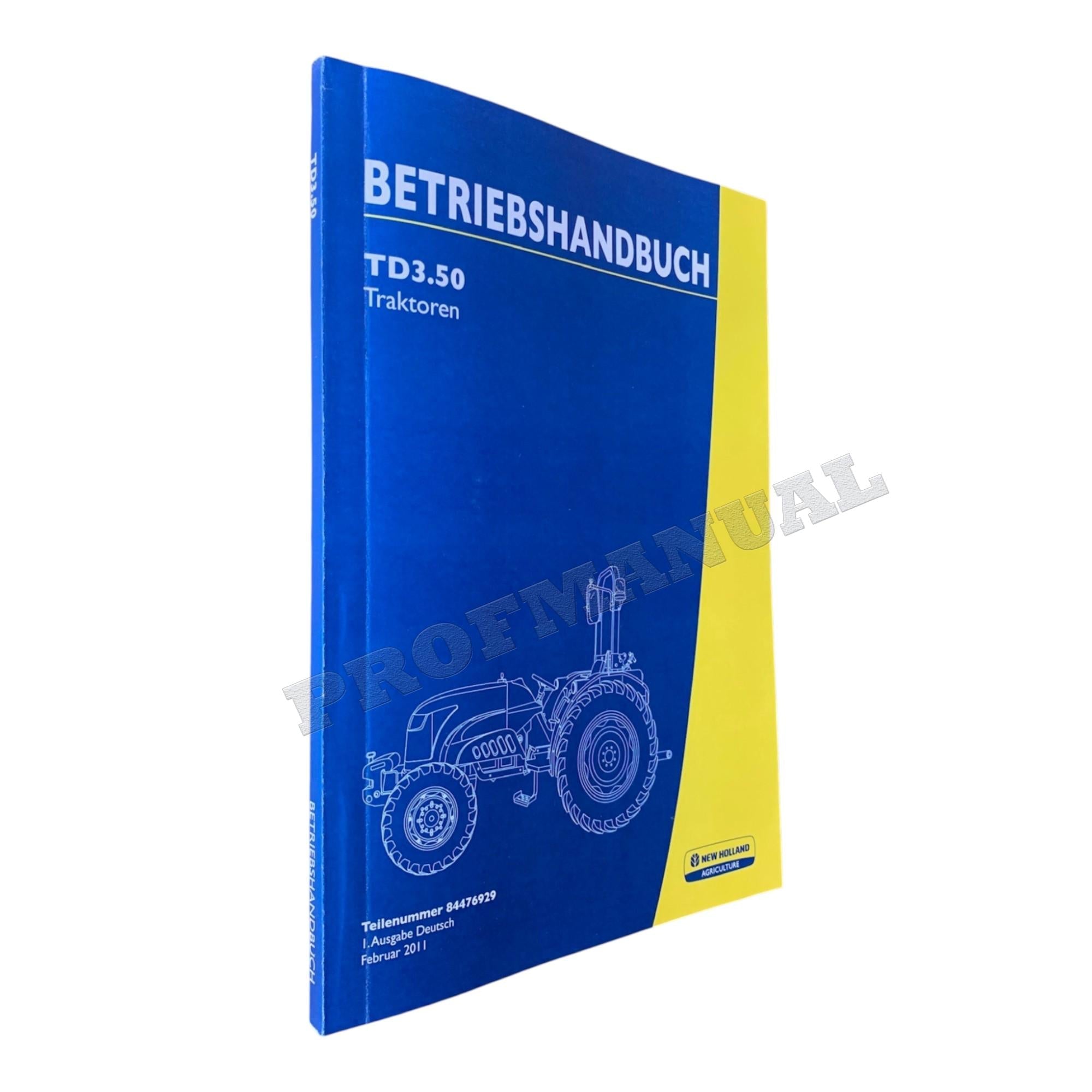 New Holland TD3.50 traktor betriebsanleitung 84476929