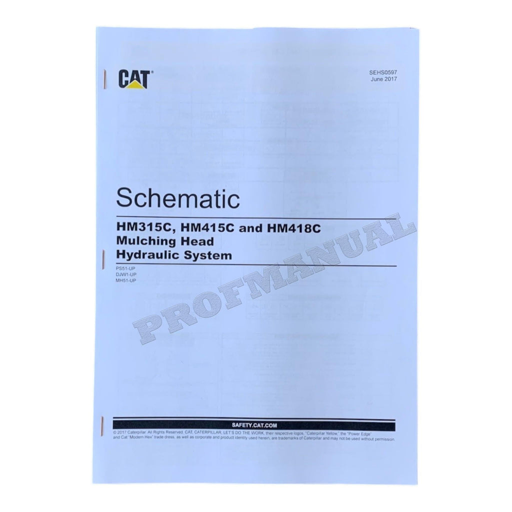 Manual de servicio completo del cabezal triturador Caterpillar HM315C *Enviar número de serie