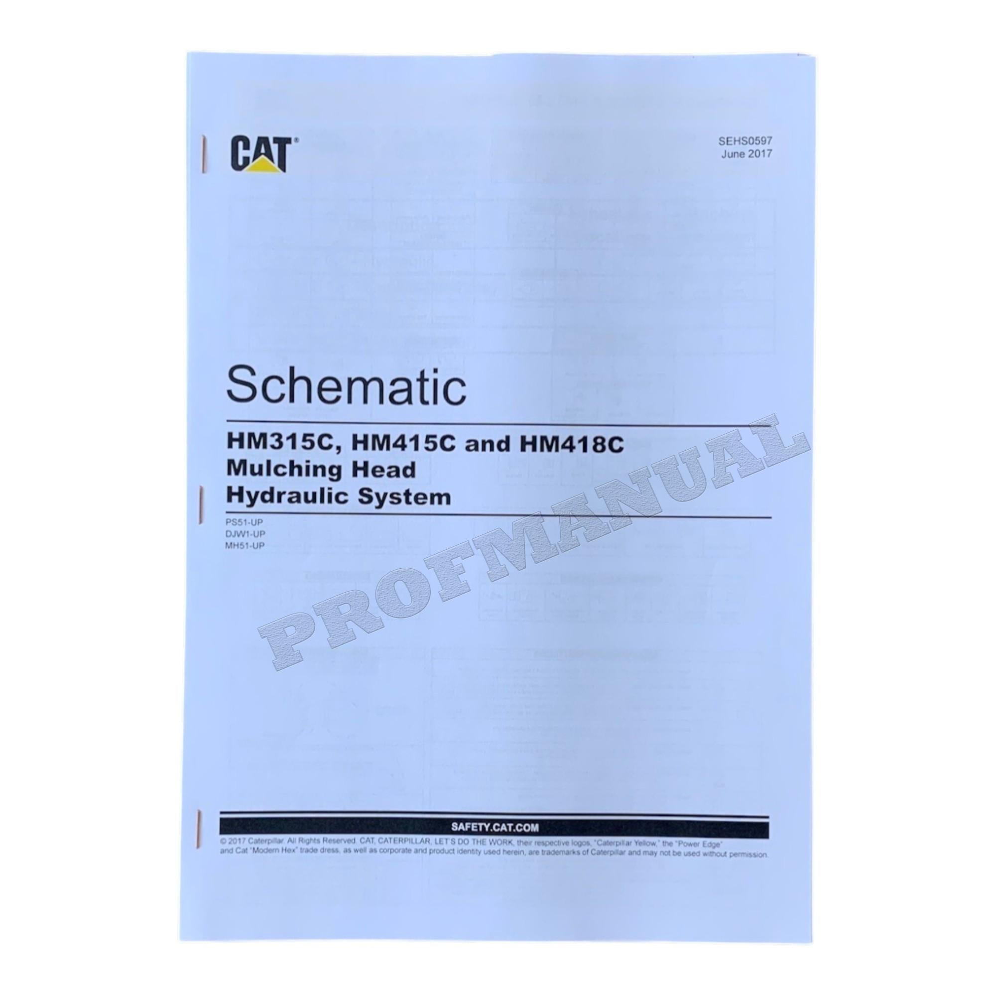 Manual de servicio completo del cabezal triturador Caterpillar HM315C *Enviar número de serie