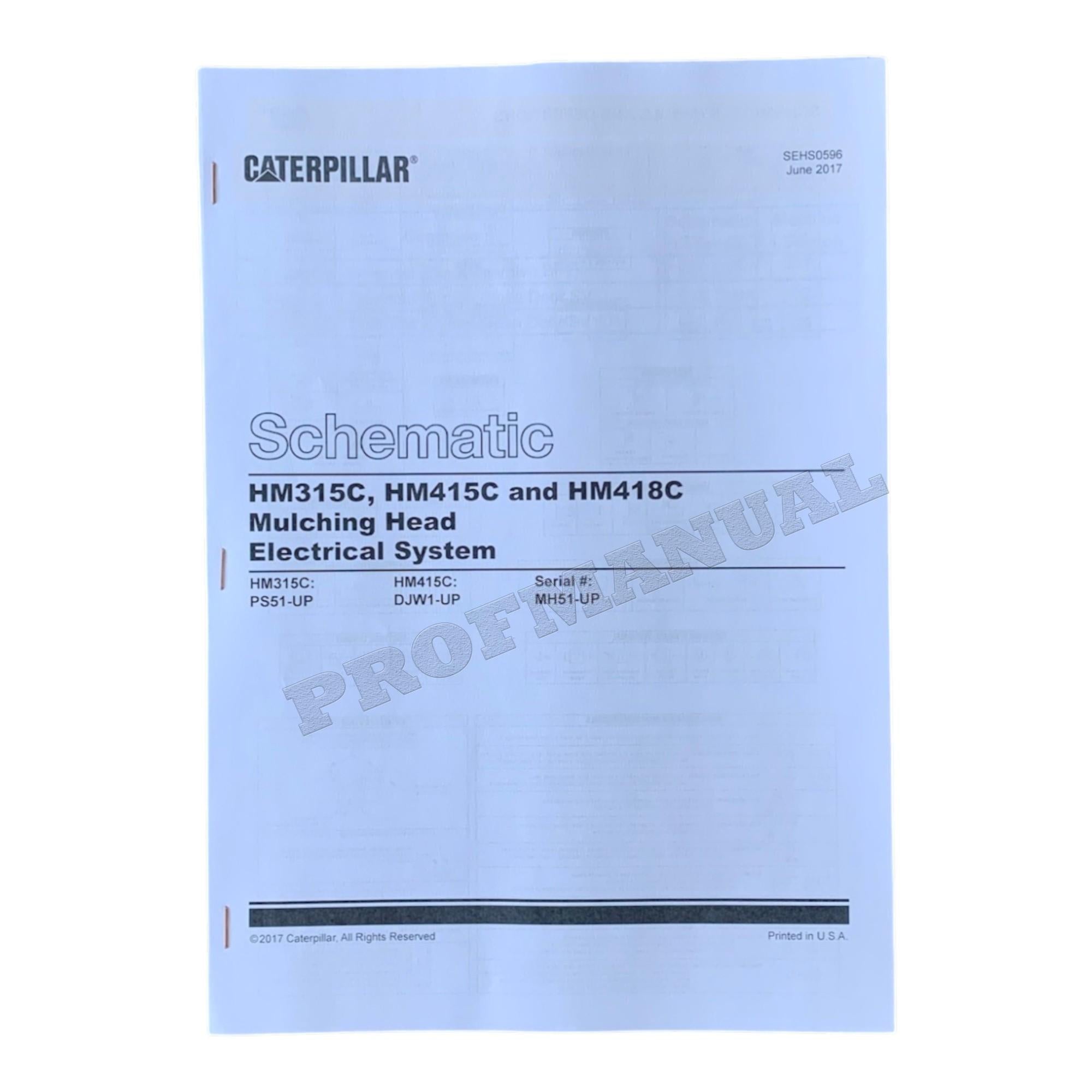 Manual de servicio completo del cabezal triturador Caterpillar HM315C *Enviar número de serie