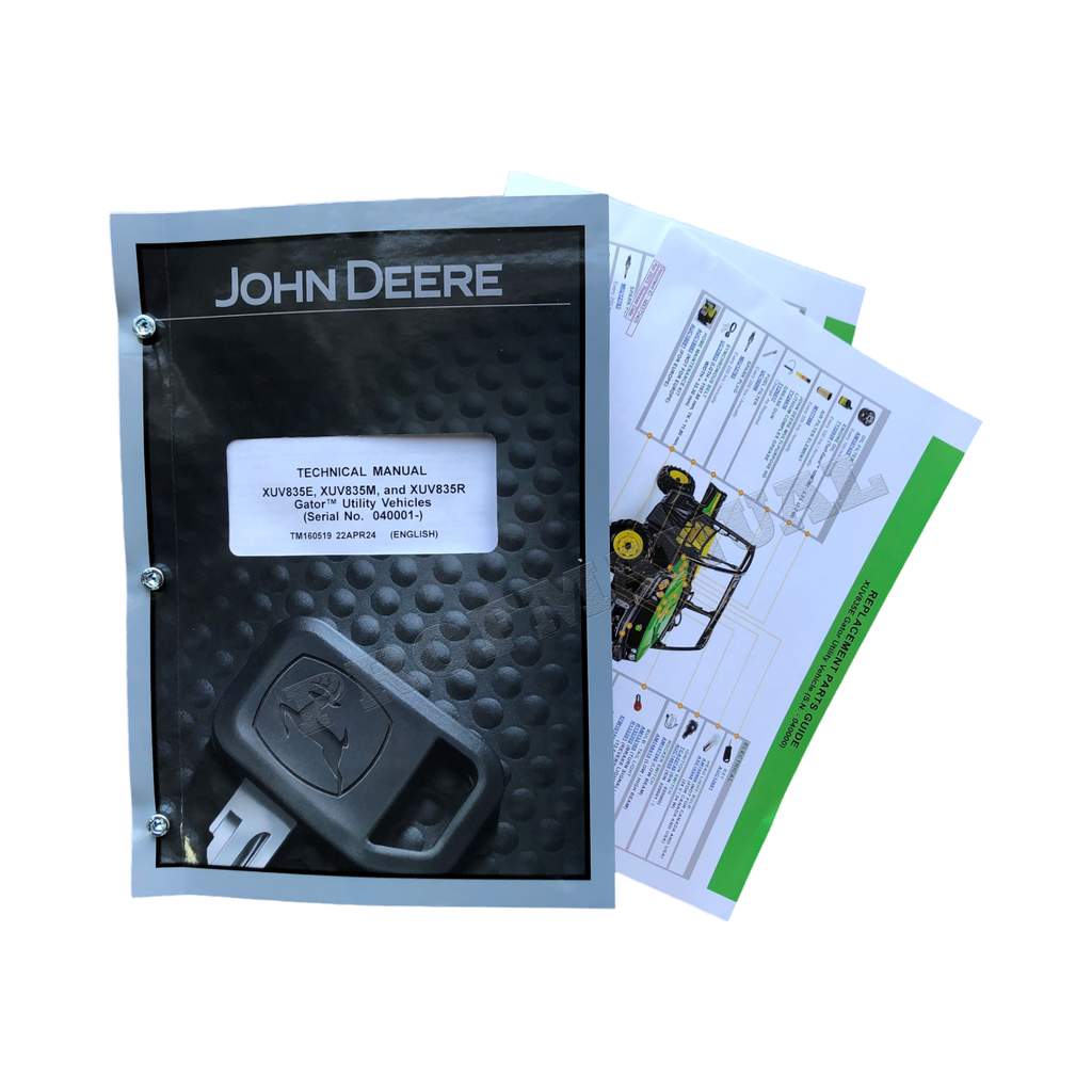 John Deere XUV835E XUV835M XUV835R Gator Utility Vehicles Service Manual + BONUS
