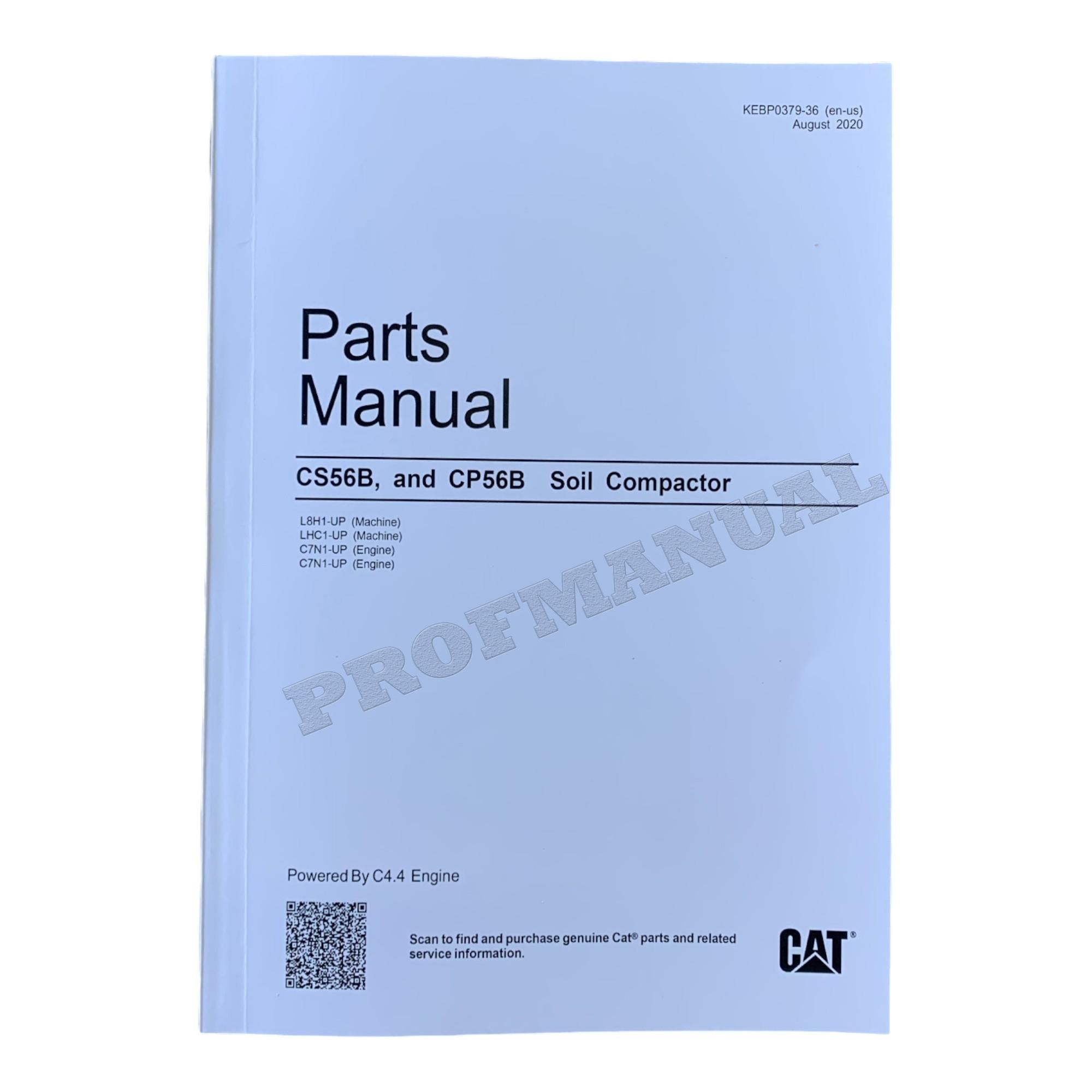 Caterpillar Cat CP56B CS56B Soil Compactor Parts Catalog Manual KEBP0379