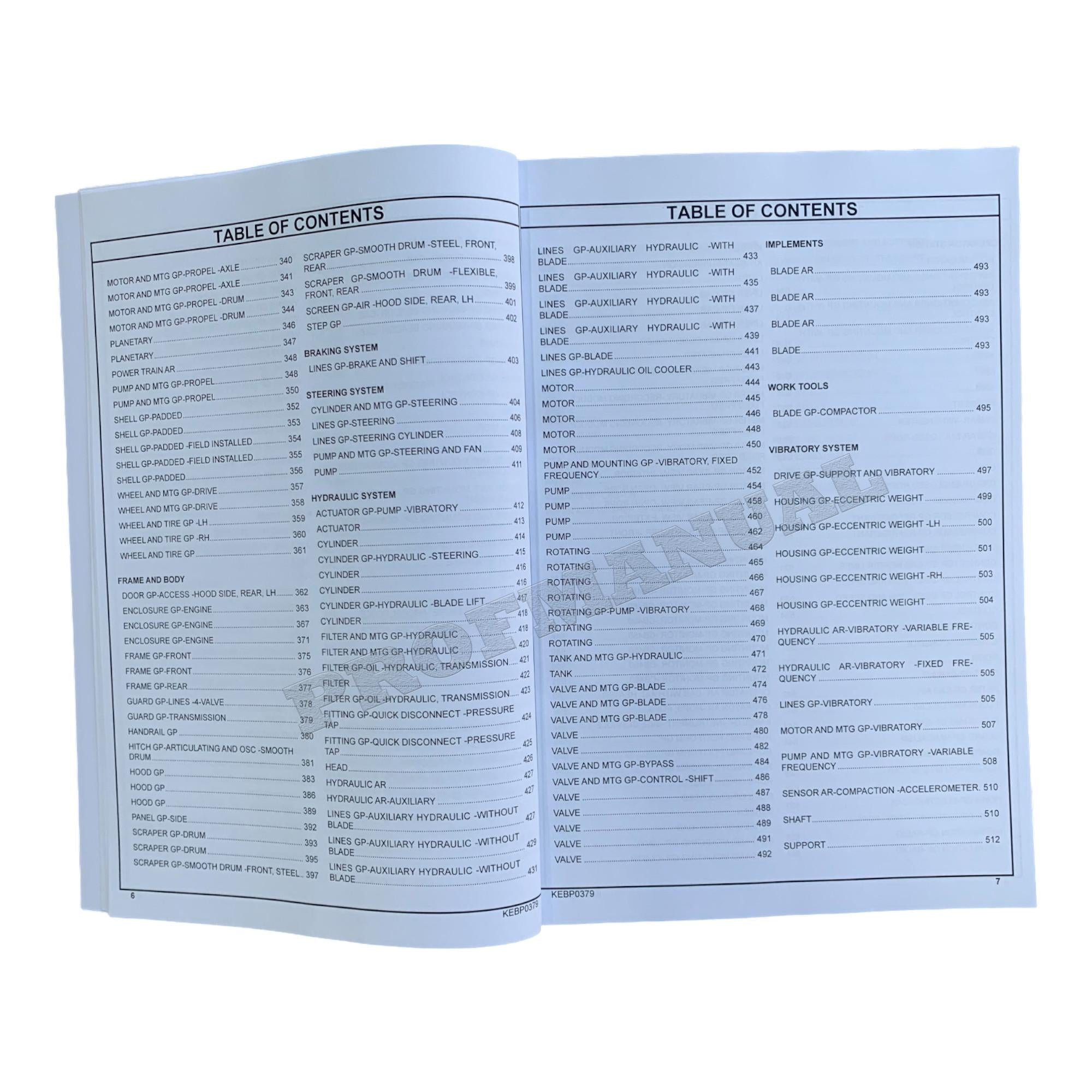 Caterpillar Cat CP56B CS56B Soil Compactor Parts Catalog Manual KEBP0379