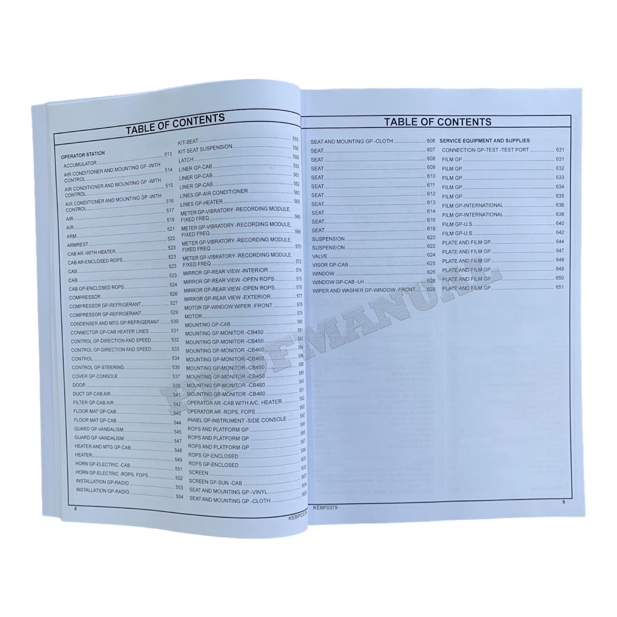 Caterpillar Cat CP56B CS56B Soil Compactor Parts Catalog Manual KEBP0379