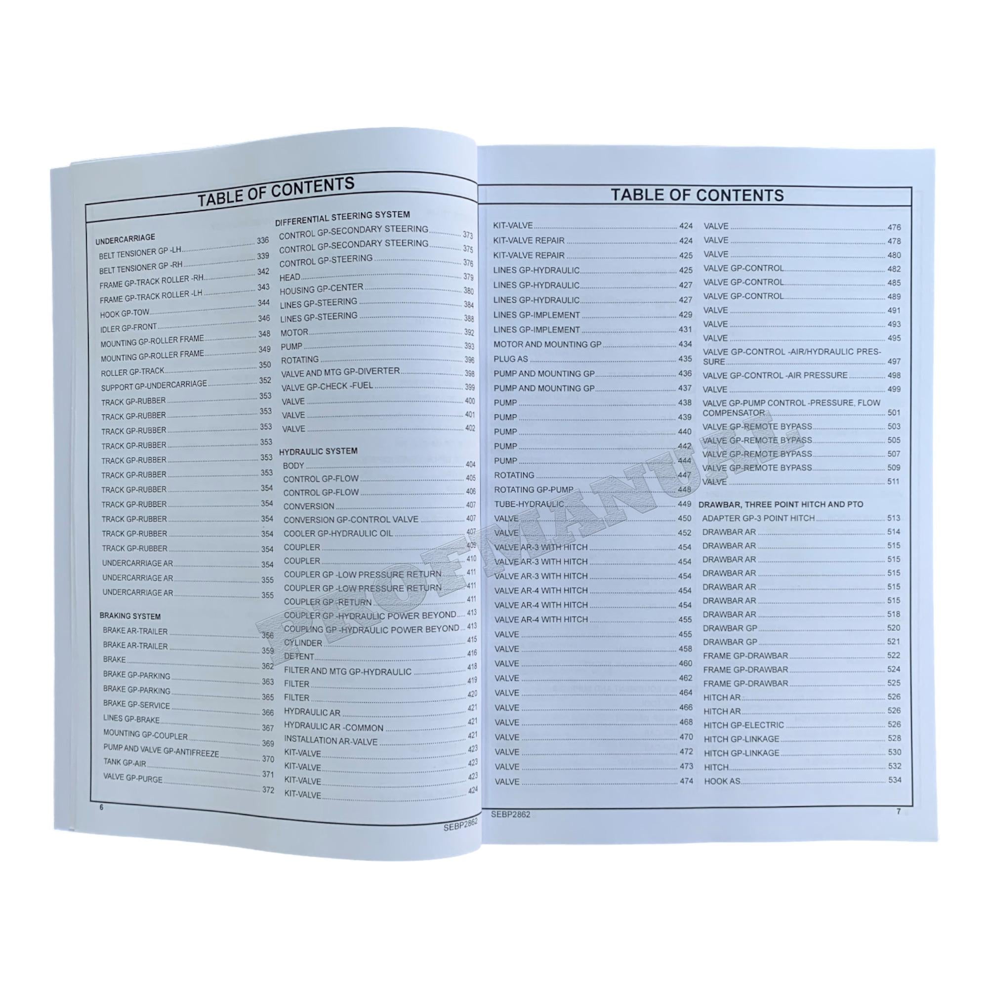 Caterpillar Cat Challenger 35 45 55 Cce Ag Tractor Parts Catalog Manual