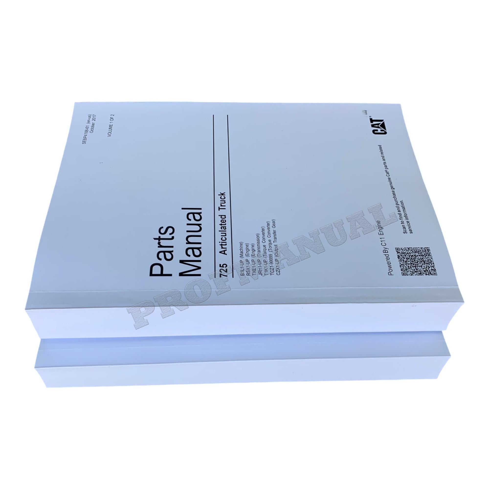 Caterpillar Cat 725 Articulated Truck Parts Catalog Manual